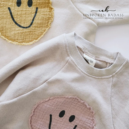 Smiley Face Sweatshirt Romper