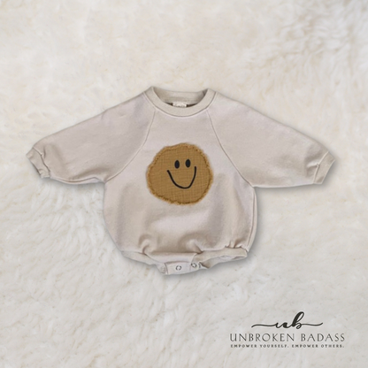 Smiley Face Sweatshirt Romper