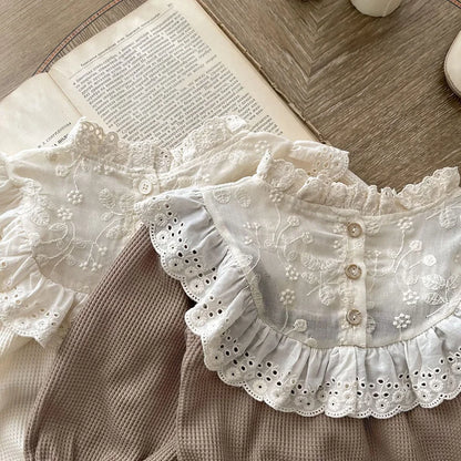 Lace and Waffle Romper