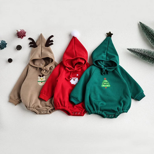 Christmas Sweatshirt Embroidery Romper