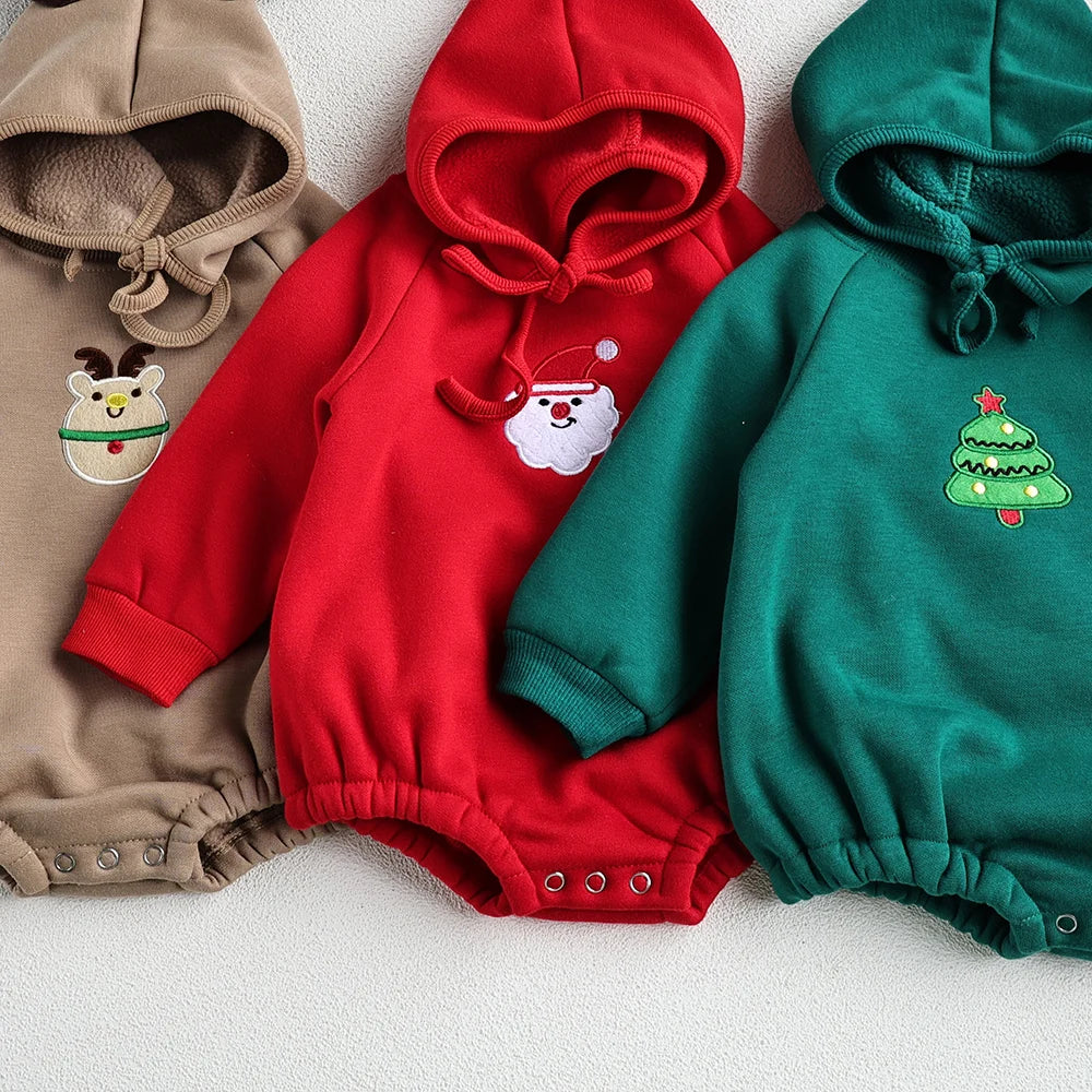 Christmas Sweatshirt Embroidery Romper